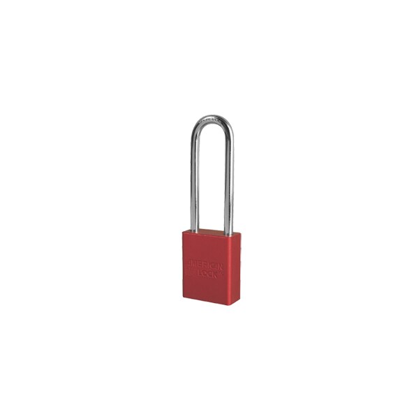 American Lock Red Anodized Aluminum Safety Padlock W/3" Tall Shackle,